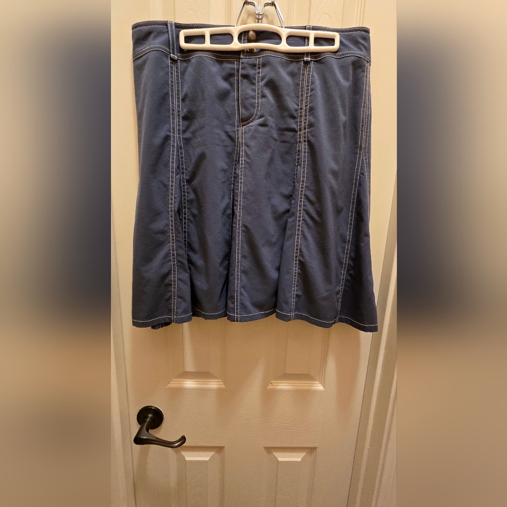 COPY - EUC Athleta Whatever A-Line Skort Skirt in Blue Size 12 - Picture 2 of 15